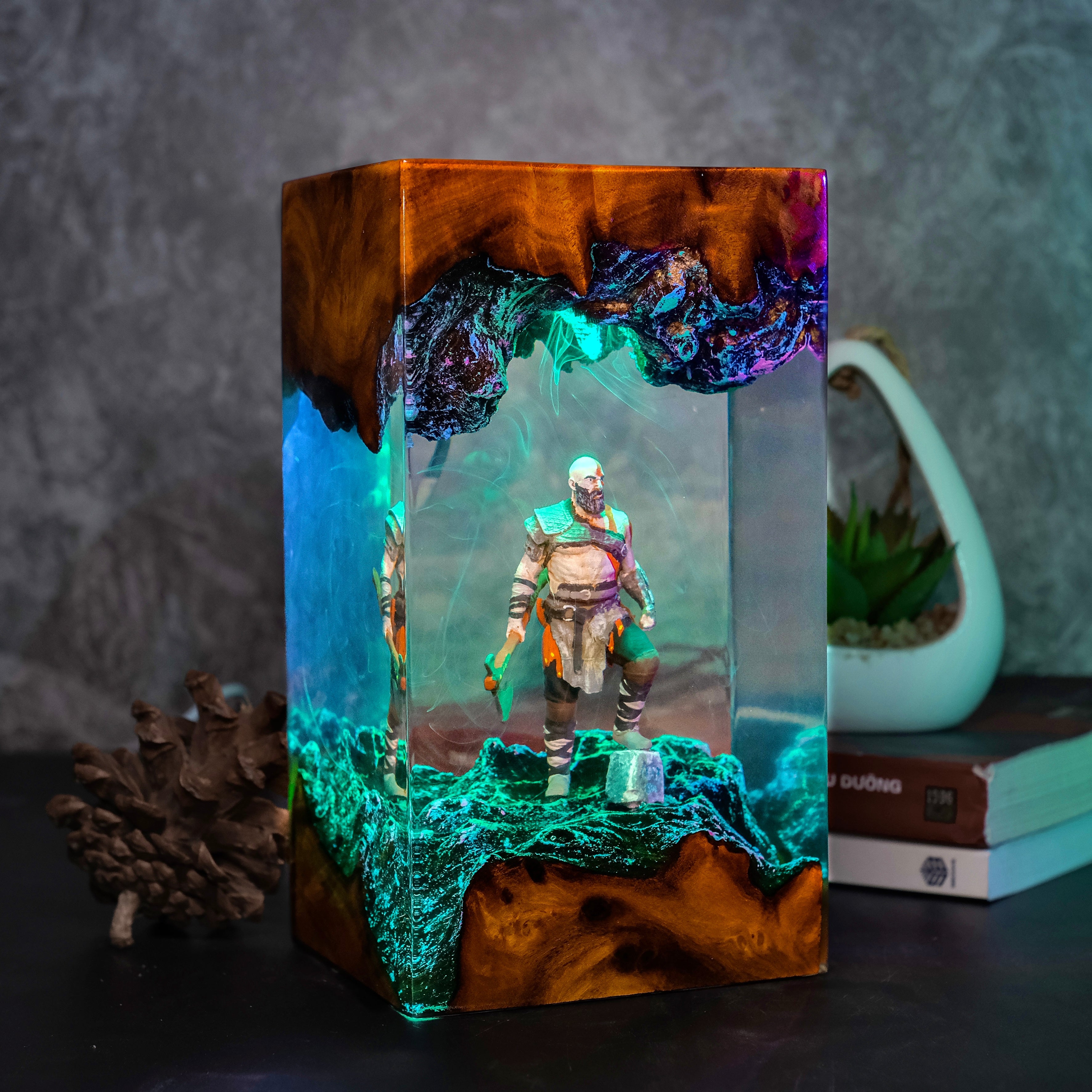 Kratos, God of war Game Resin lamp