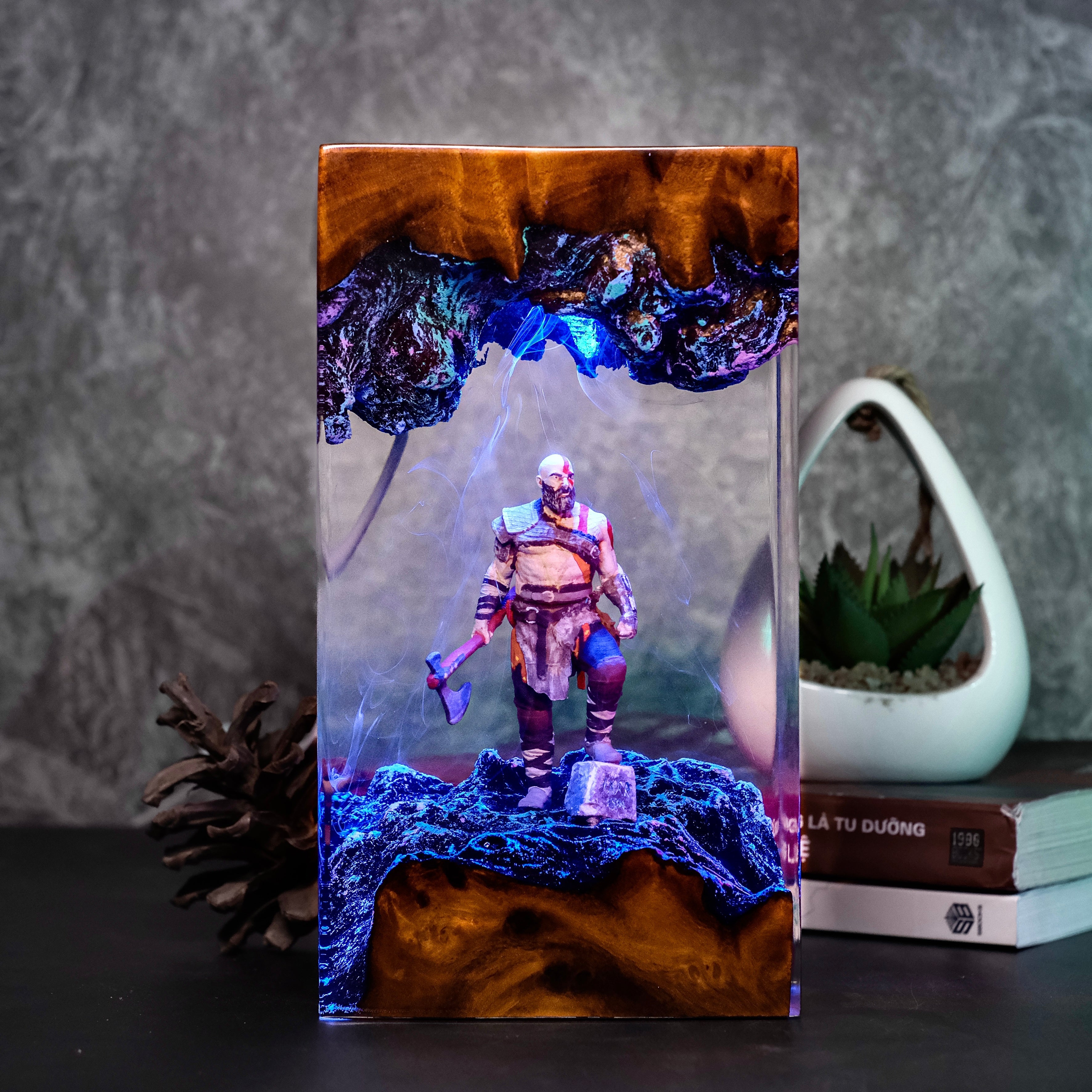 Kratos, God of war Game Resin lamp