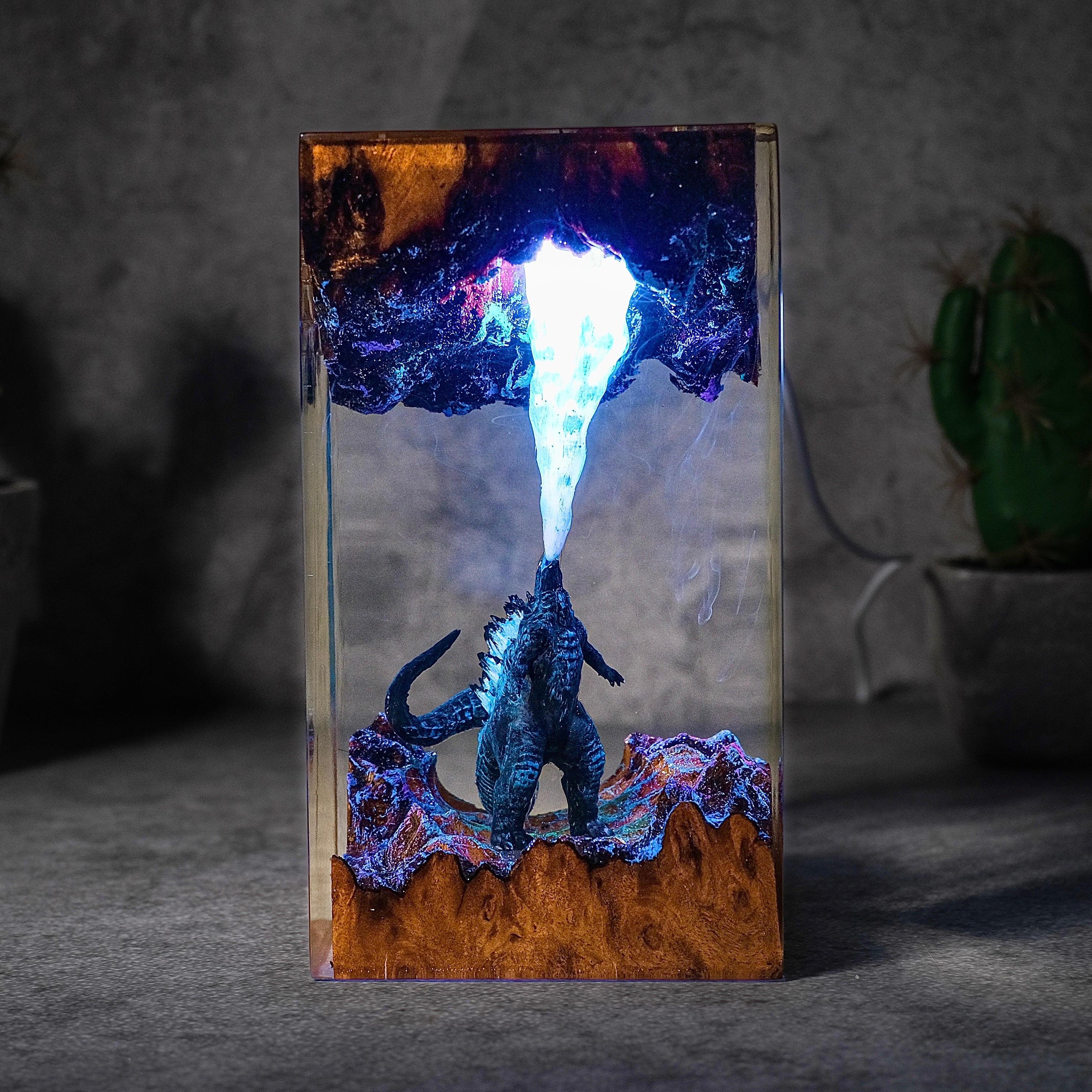 Gozilla In Honor Earth Resin lamp