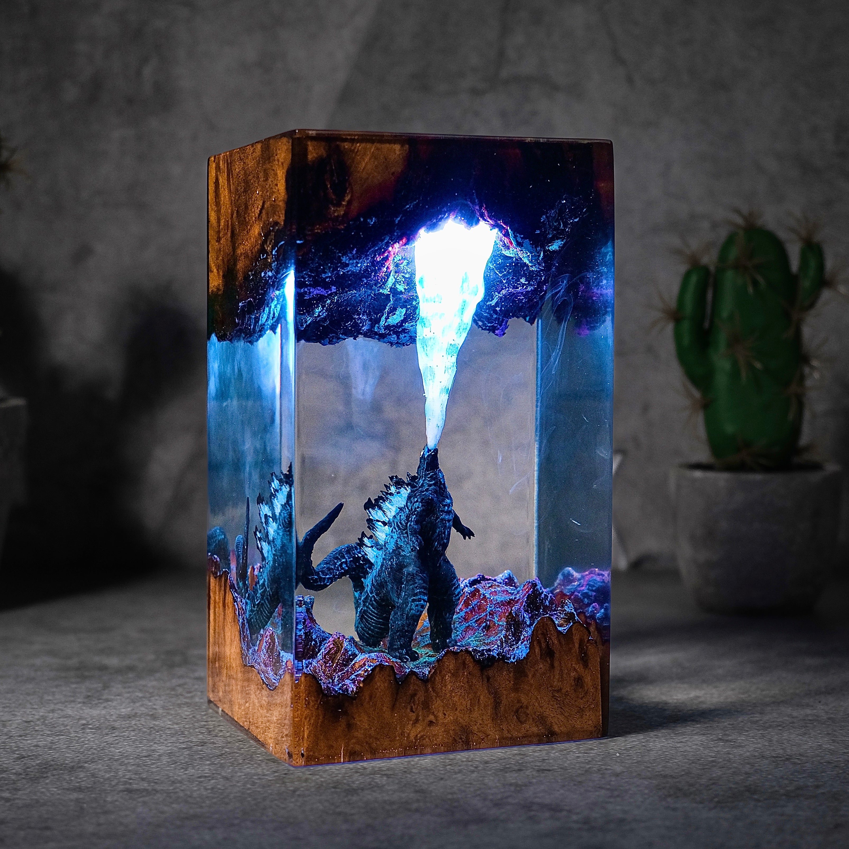 Gozilla In Honor Earth Resin lamp