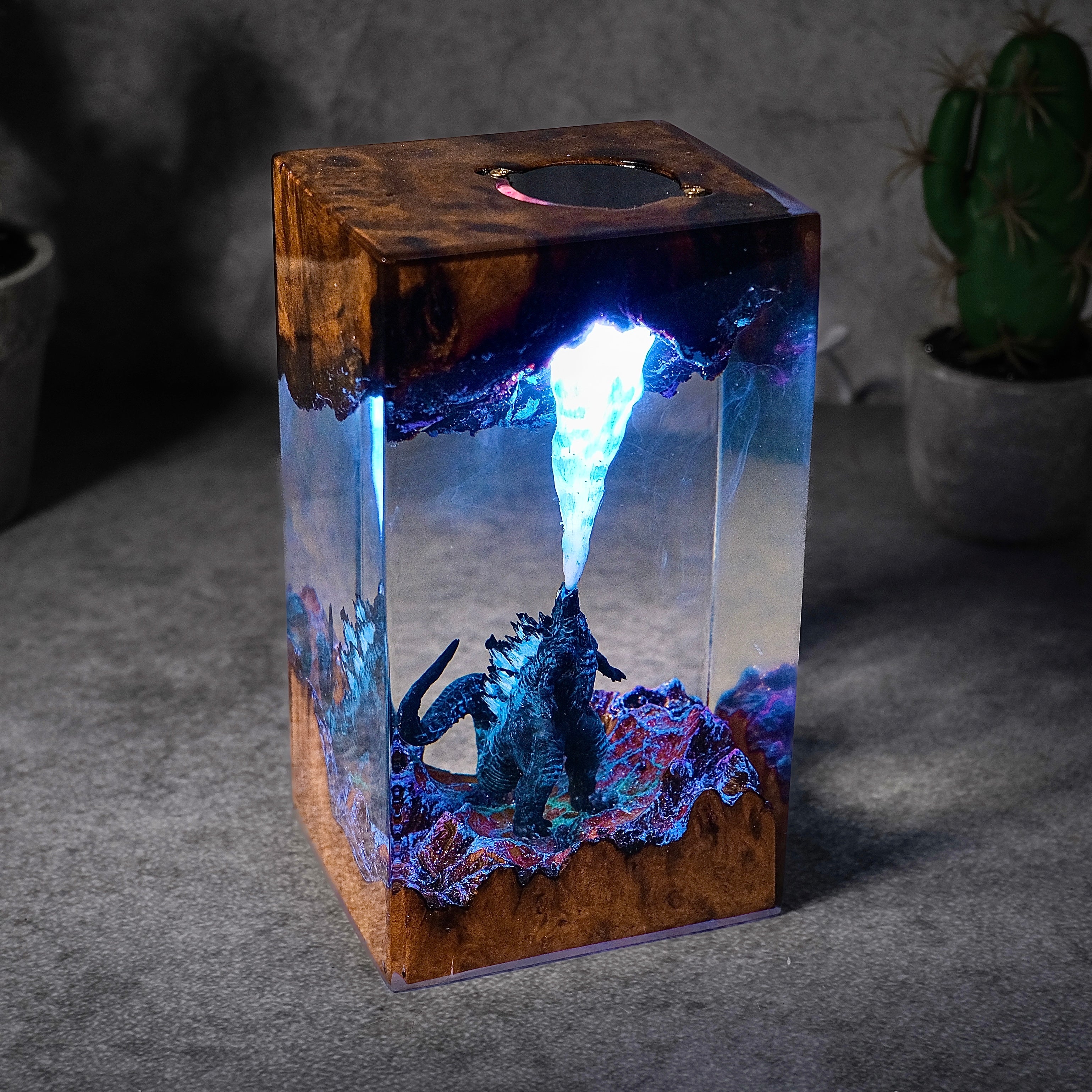 Gozilla In Honor Earth Resin lamp