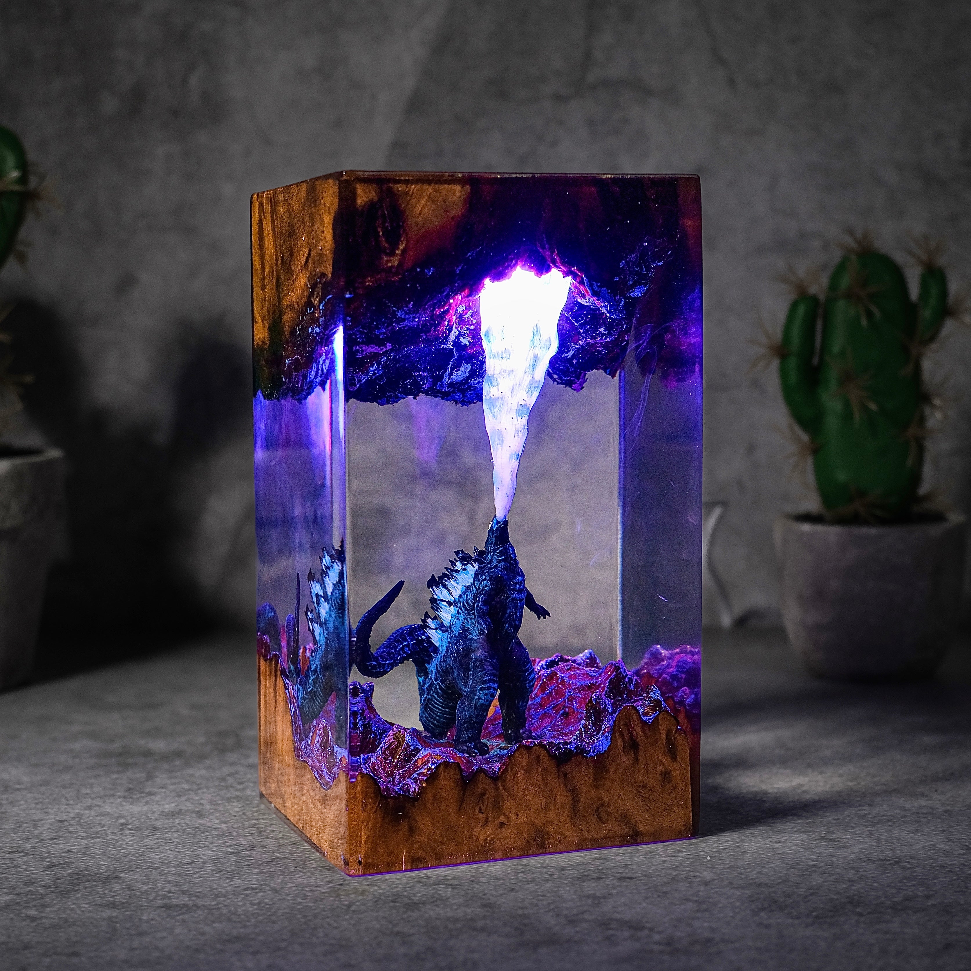 Gozilla In Honor Earth Resin lamp